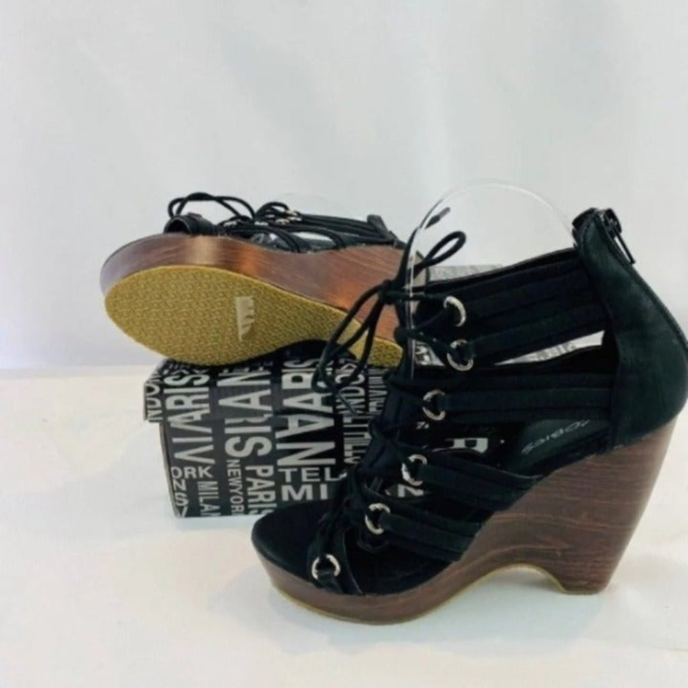 Brand New Women's Black/Brown Wedges- Jacobies - Picture 2 of 5